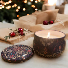 Load image into Gallery viewer, Limited Edition Purple Patterned Christmas Pudding Scented Candle