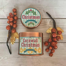 Load image into Gallery viewer, Cornwall Christmas Scented Soy Wax Candle Tin - Kernowspa