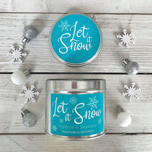 Load image into Gallery viewer, Let it Snow Festive Scented Soy Wax Candle Tin - Kernowspa