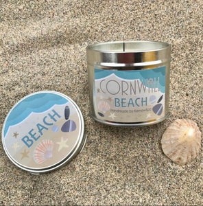 Cornwall Beach (Rock Salt & Driftwood) Handmade Soy Wax Candle Tin