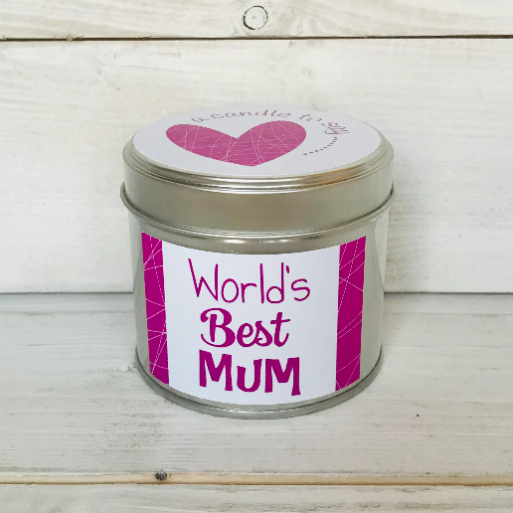 Worlds Best Mum (Rhubarb & Plum) Soy Wax Candle Tin