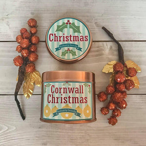 Cornwall Christmas Scented Soy Wax Candle Tin - Kernowspa