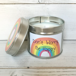 Don't Worry Be Happy Soy Wax Candle Tin