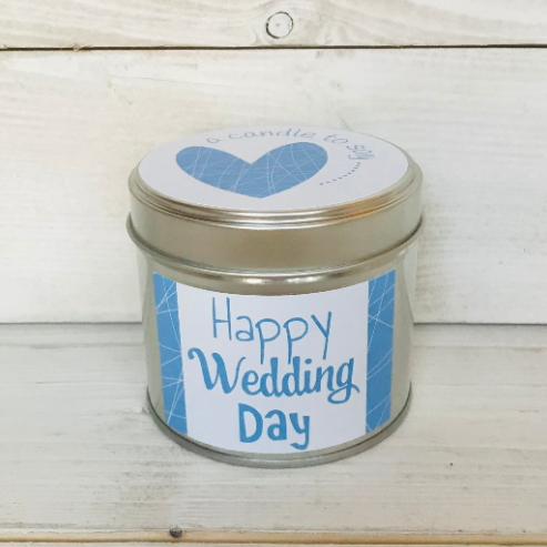 Happy Wedding Day Rhubarb & Plum Soy Wax Candle Tin
