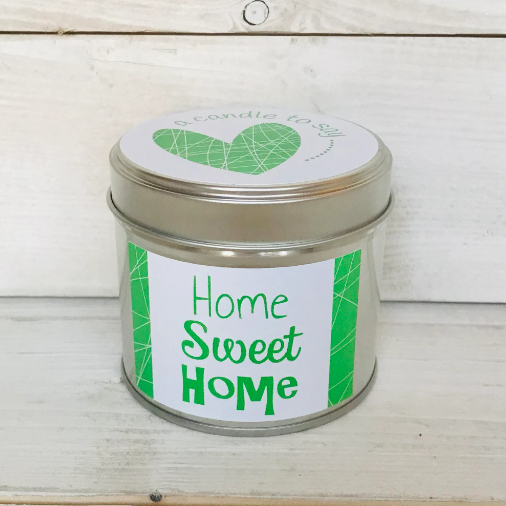 Home Sweet Home Rhubarb & Plum Soy Wax Candle Tin