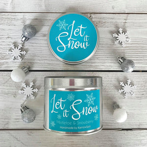 Let it Snow Festive Scented Soy Wax Candle Tin - Kernowspa