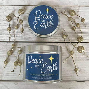 Peace on Earth Festive Soy Wax Candle Tin - Kernowspa