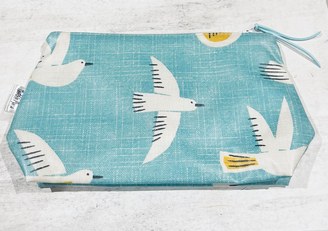 Seagull Flying Oil Cloth Wash Bag