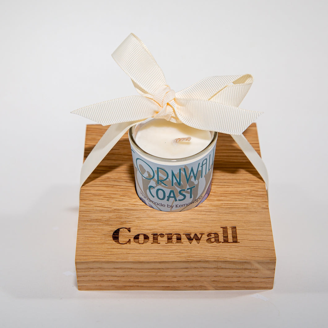 Coast Candle in Wooden Candle Holder - Kernowspa