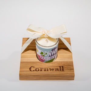 Country Candle in Wooden Candle Holder - Kernowspa